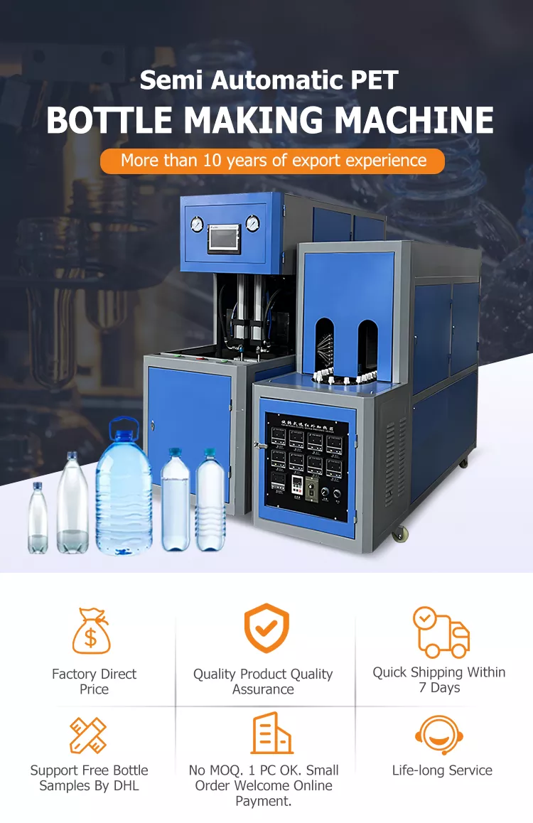 Semi automatic 2 cavity plastic pet bottle blowing machine 1 litre preform bottle blow molding machine