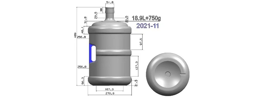 5 Gallon PET Stretch Blow Moulding Machines for 18.9L Water bottles